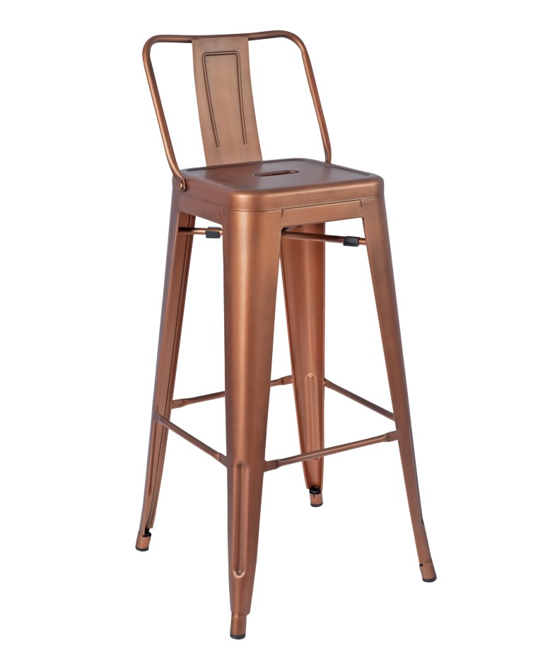 Paris High Stool With Back (Vintage Copper)